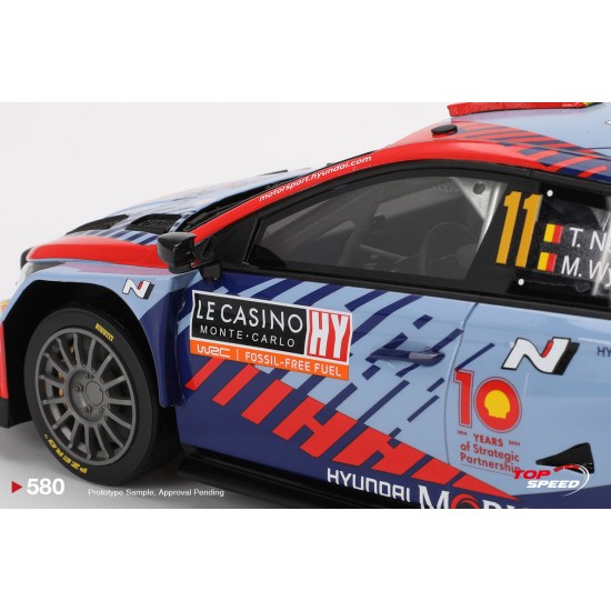 1/18 HYUNDAI I20 N RALLY1 HYBRID NO.11 2024 RALLY MONTE CARLO WINNER