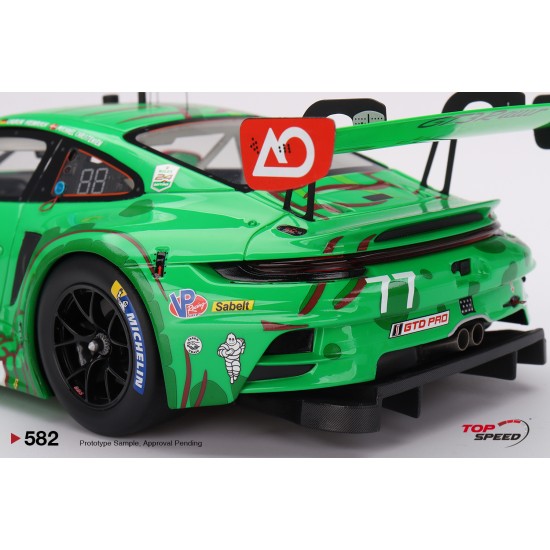 TS0582 - 1/18 PORSCHE 911 GT3 R NO.77 AO RACING 2024 IMSA DAYTONA 24 HRS GTD PRO 2ND PLACE