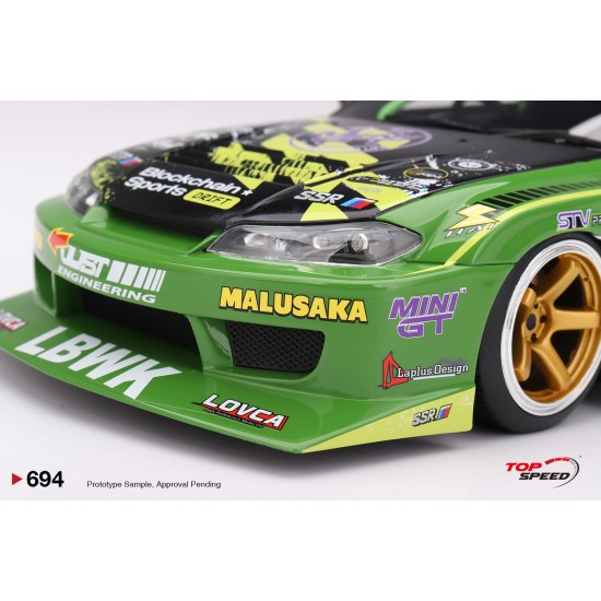 1/18 NISSAN LB-SUPER SILHOUETTE S15 SILVIA NO.555 V2 2024 FORMULA DRIFT JAPAN