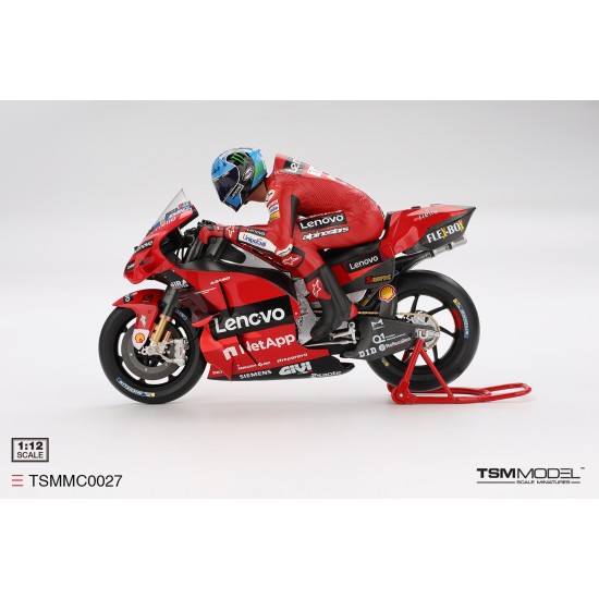 1/12 DUCATI DESMOSEDICI GP22 NO.63 DUCATI LENOVO TEAM MOTOGP 2022 GRAN PREMIO D'ITALIA RIDER (FIGURE IS RESIN)