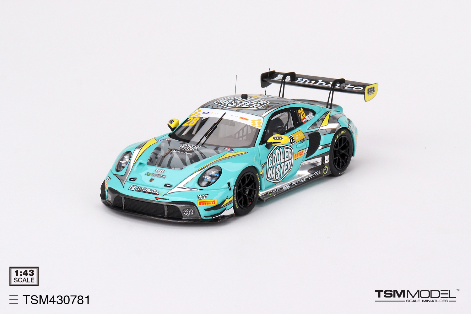 1/43 PORSCHE 911 GT3 R NO.28 HUBAUTO RACING 2023 FIA GT WORLD CUP