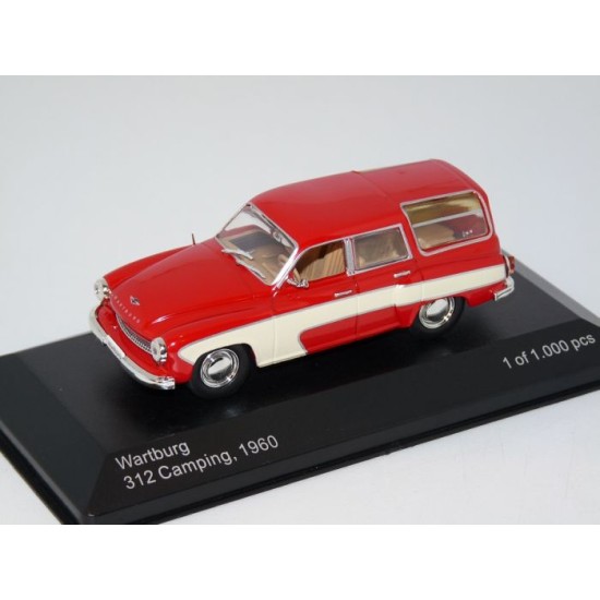 WBX264 - 1/43 WARTBURG 312 CAMPING RED/WHITE 1960