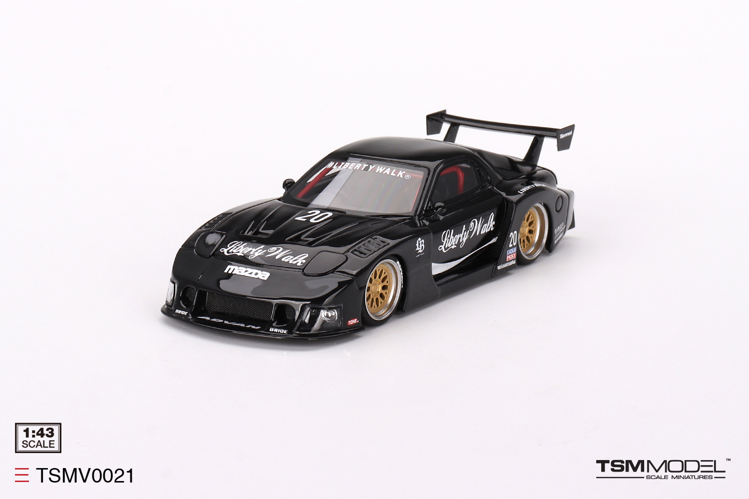 ミニカー Make up 1:43 RX7 Libertywalk TSM 1/43 MAZDA RX-7 LB-SUPER SILHOUETTE LIBERTY WALK BLACK